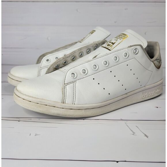 Adidas Stan Smith white marble gold metallic womens 8.5 - Picture 2 of 9